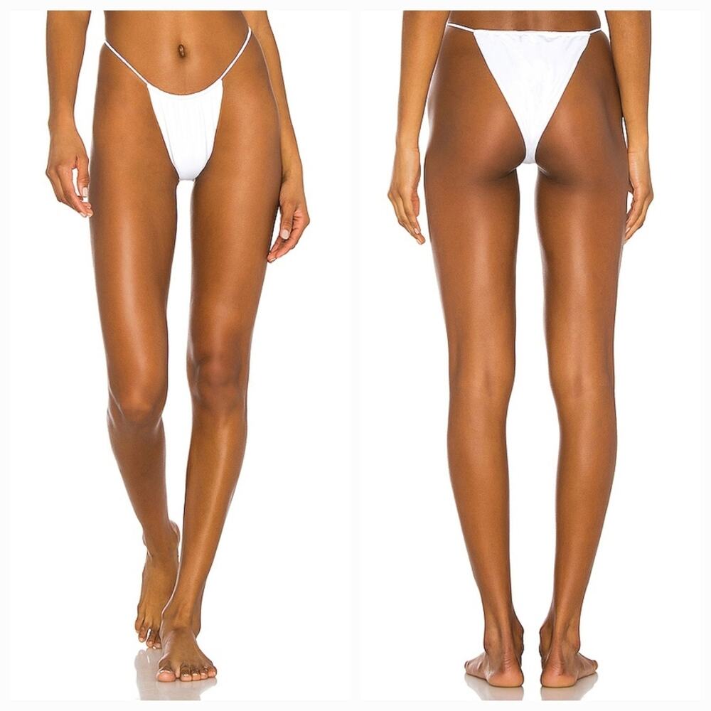 Superdown Raquel String Bikini Bottom in White